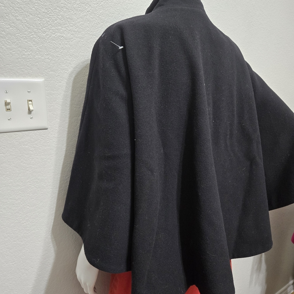 Pendleton Black Wool Button-Up Coat Cape Size S/M - image 8